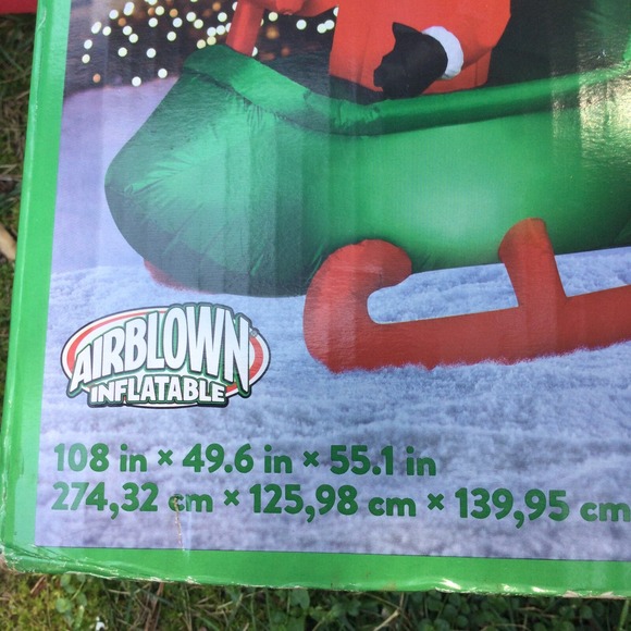 Gemmy 9 ft Wide Animated Christmas Helicopter Scene Airblown Inflatable Santa‎ - Picture 8 of 10
